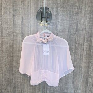 Zara Dusty Rose Floral‎ Blouse